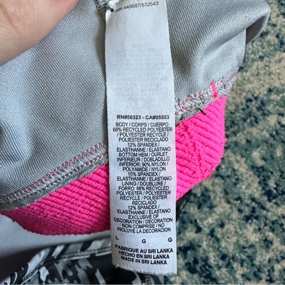 Nike Dri-Fit | Black, Grey and Pink Printed Sports Bra - Picture 6 of 12